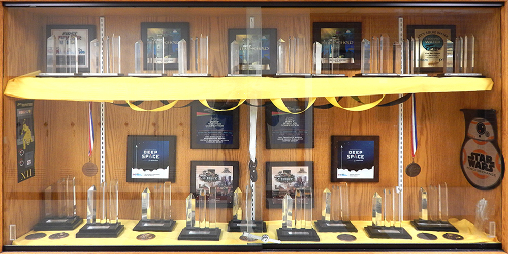 A picture of some awards the team has won.